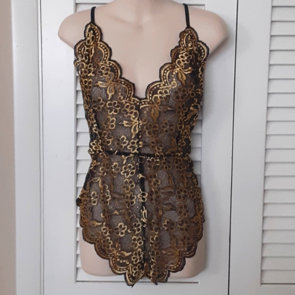 NEW lace gold teddy bodysuit